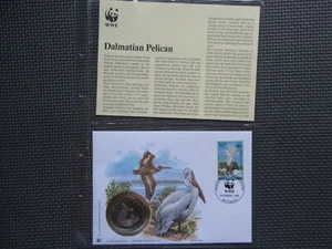 1993 World Wide Fund For Nature - Dalmatian Pelican Commemorative Coin Cover - Picture 1 of 6