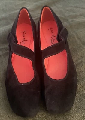 Zapatos Mary Jane Pas De Rouge 38 8 de gamuza negra ¡Excelentes! Foto 1 de 4