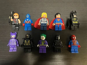 LEGO Super Heroes Marvel DC MINIFIG LOT - 10 MINIFIGS Spiderman Batman Lot P610 - Picture 1 of 1