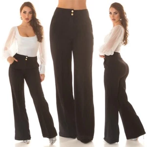 Gorgeous Black High Waist Wide Leg Women’s Pants ~Large - Picture 1 of 9