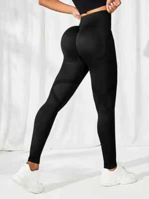 Leggings femme mode sport taille M noir , sport taille haute, leggings push-up  - Photo 1/3