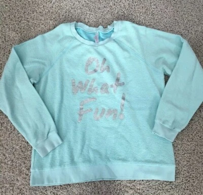 Women’s Xhilaration Sweatshirt Size Medium Blue Oh What Fun - Image 1 of 4