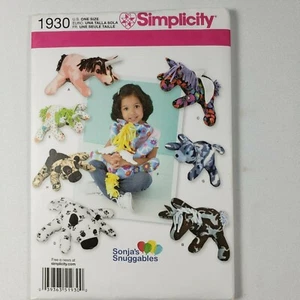 Simplicity Animal Pattern Unicorn Horse Dog Bear Pegasus UNCUT Stuffed Fleece - Picture 1 of 2