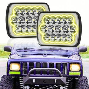 Pair 5x7" 7x6" LED Headlights Yellow DRL For Toyota Pickup 82-95 Truck 4Runner - Picture 1 of 15