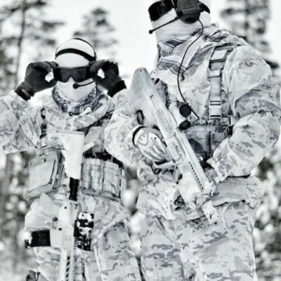 Traje Alpino Camuflaje Nieve Multicam Invierno Camuflaje Airsoft Militar Blanco Cubrir Foto 1 de 4