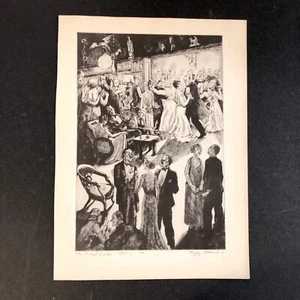Peggy Bacon "The Social Graces" Art 1939 Print Treasury Collection Sketch - Picture 1 of 9