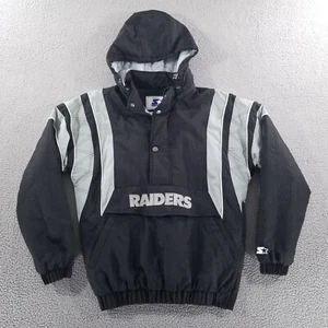 Chaqueta de Inicio RAIDERS Años 90 Pequeña Pullover Acolchada Puffer Con Capucha Las Vegas - Imagen 1 de 19
