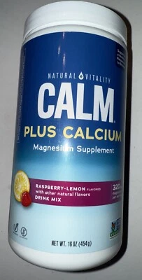 Suplemento de magnésio Natural Vitality Calm em pó Plus - cálcio - 16 oz validade 26/07 - Imagem 1 de 4