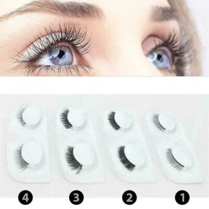FALSE EYELASHES NO MAGNETIC EYELASHES SELF ADHESIVE NATURAL HOT VOLUME SALE T3F0 - Picture 1 of 16