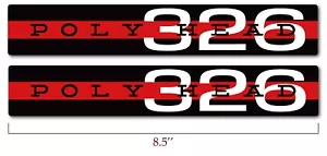 Set of 2 POLY HEAD 326 Valve Cover Decals for 1959 Dodge Coronet Bumper Sticker - Picture 1 of 8