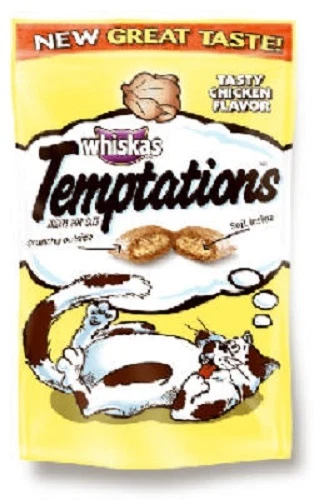 (36) WHISKAS 72306 3 OZ TENTACIONES SABOR POLLO CRUJIENTE GATO BOCADILLOS GOLOSINAS COMIDA Foto 1 de 1