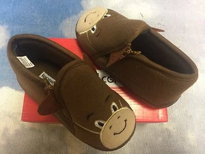 Ciabatta Ragg Boy Tan Monkey lavabile in lavatrice con cerniera bambino taglia 10 - Foto 1 di 4