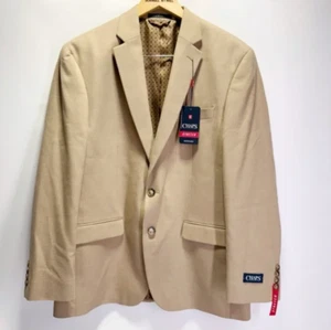 Chaps Ralph Lauren 42R Chaney Camel Sport Coat Stretch Two Button Jacket Blazer - Picture 1 of 4