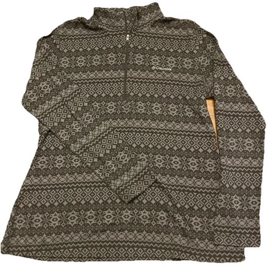 Columbia Pullover 1/4 Cremallera Tono Sobre Tono Gris Oscuro Manga Larga Mujer XL Camisa Cabina Foto 1 de 4