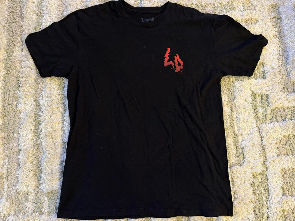 Liquid Death 衬衫男式 XL 黑色 Hydrate Or Die Spring Water Skull 图形 T 恤 — 第 1/4 张图片