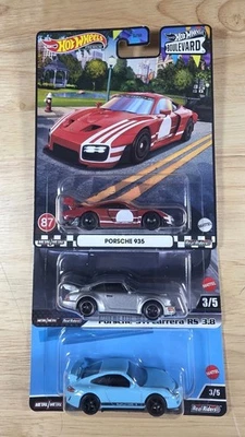 Hot Wheels Premium Porsche лот (X3) красный 935, синий GT3 RS, серебристый Carrera RS 3,8 - Изображение 1 из 4