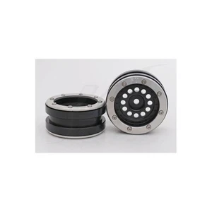 NEUF Metsafil Beadlock Wheels PT-Bullet Black/Silver 1.9 (2 pcs) - MT0020BS - Picture 1 of 1