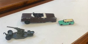 3 Vtg Tootsietoy - Oldsmobile, Rambler & Army Cannon - Use for Parts or Restore - Picture 1 of 18