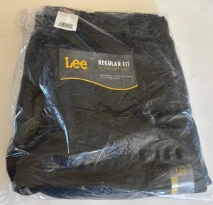 Lee Mens Double Black Jeans Size 35x29 Regular Fit Straight Leg Sits At Waist - Picture 1 of 2