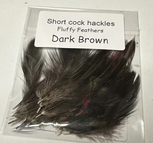 Short Hackles - Fly tying materials - Dark Brown Fluffy Feathers - med-large - Picture 1 of 1