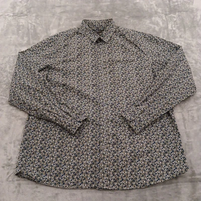 Marc Anthony Shirt Mens XXL Slim Fit Green Blue Floral Long Sleeve Button Up - Изображение 1 из 4