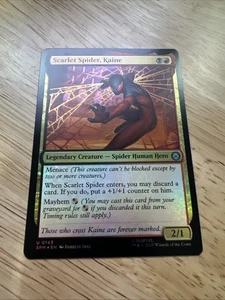 Scarlet Spider-Kaine Foil MTG Marvel's Spider-Man #143 NP - Picture 1 of 2
