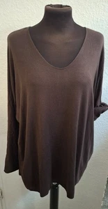 Italy Feinstrick Pullover Pulli kuschelweich 36,38,40,42,44,46,48,50  braun P14 - Bild 1 von 4
