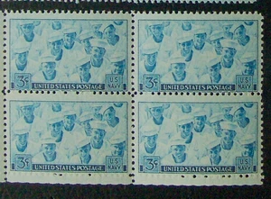 US 3¢ stamp SC #935 Navy Sailors MNH 1945 block of 4. - Picture 1 of 1