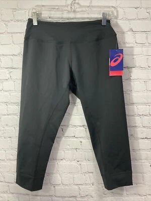 NEW Asics Womens Team 3/4 Capri Tights Size Large Black with Tags - Image 1 of 4