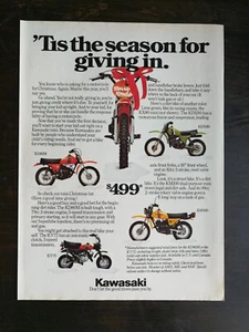 Vintage 1978 Kawasaki KD80M KDX80 KV75 KM100 Motorcycle Full Page Original Ad - Picture 1 of 1