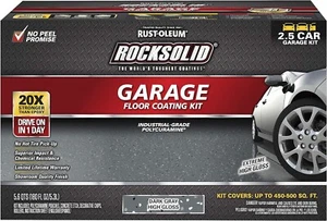 DARK GRAY Rust-Oleum 317284 RockSolid Polycuramine 2.5 Car Garage Floor Coating - Picture 1 of 7