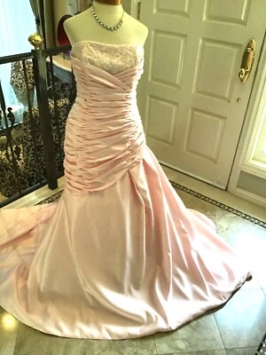 Forever Yours Brand NEW Bridal gown Wedding Dress Fit & Flare PiNK 10/12 - Image 1 of 4