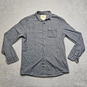 Hollister Shirt Men's Small Long Sleeve Gray Button Down Preppy Thick - Picture 1 of 14