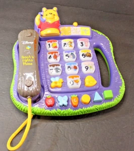 Disney Winnie The Pooh & Friends Teach N Lights Phone VTech Learning Toy Tested - Picture 1 of 8