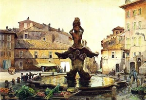 cartolina E. Roesler Franz Roma Sparita Piazza Barberini postcard - Picture 1 of 1
