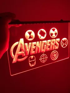 MARVEL/ AVENGERS LOGO Light Neon Sign for Game Room,Office,Arcade Room, Movie - Picture 1 of 12