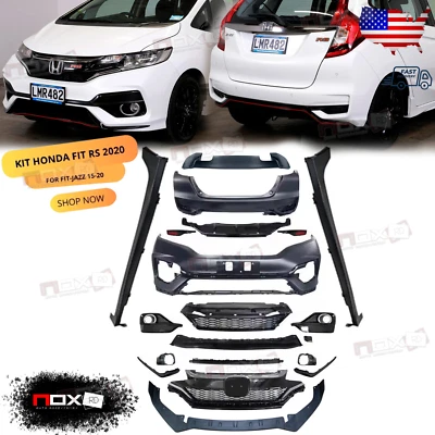 ✅ For 15-20 Honda Fit Front And Rear Bumper Cover kit RS SPORT Upgrade KIT RS - Image 1 of 4