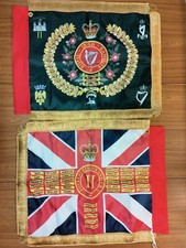 The Royal Irish Rangers miniature 2nd battalion Regimental/Queen's colours flag.