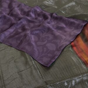 Sanskriti Vintage Sarees Pure Satin Silk Printed Blouse Piece Sari Craft Fabric