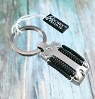 Rochet By Roma Track Racing Pattern Solid Stainless Steel Key Chain Ring