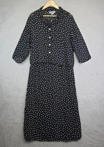 Vintage Carol Anderson Dress Women’s Size 12 Black Two-Piece Polka Dot Maxi Top - Picture 1 of 19