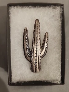 Vintage Desert Cactus Pewter Lapel Pin - Picture 1 of 3