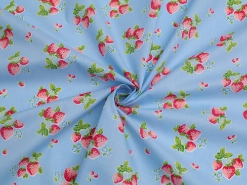 Minerva Printed Polycotton Fabric Light Blue - per metre - Imagem 1 de 1