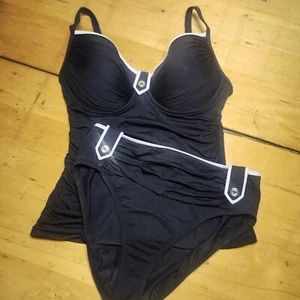 Bleu Rod Beattie SZ 6 NAVY BLUE 2PC TANKINI NAUTICAL SWIM SUIT - Picture 1 of 10