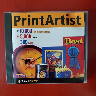 Print Artist Sierra Home Software 2000 Windows 95 98 10,000 Images 300 Fonts - Image 1 of 4