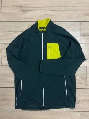 Men Icebreaker GT Merino Wool Khaki Green Full Zip Jacket Active Size L - Image 1 of 4
