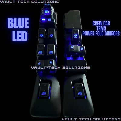03-06 Silverado Escalade Front & Rear Window Switch Set BLUE LED TPMS Power Fold - Image 1 of 4