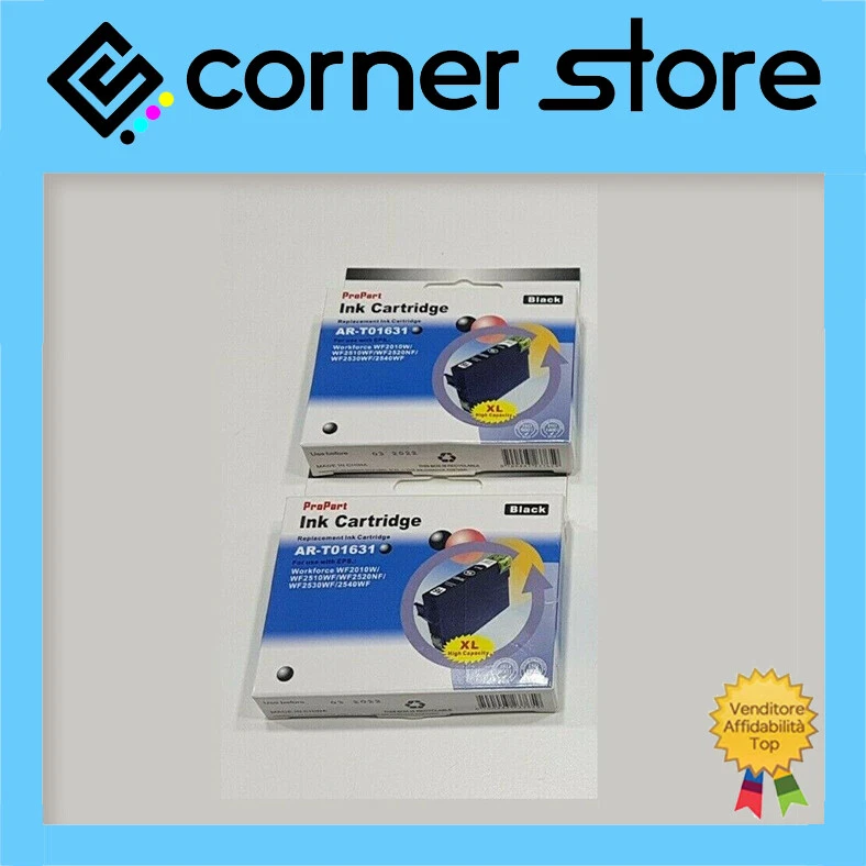 KIT 2 Cartucce Compatibili - Epson T1631 Bk - nero - WF-2010-2510-2530-2540-2630