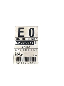 SUZUKI SWIFT 1.3 PETROL ECU 33920-72KO MB1123008262 ENGINE CONTROL UNIT - Picture 1 of 6