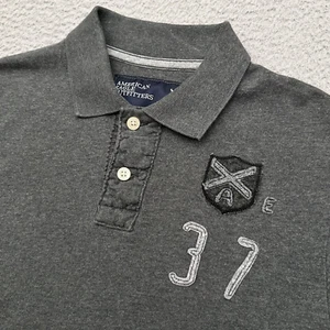 American Eagle Outfitters Vintage Fit Polo Shirt Men's Small Gray Embroidered - Picture 1 of 7